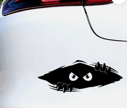 Funny Creepy Peeking Eyes  Die Cut Vinyl Decal