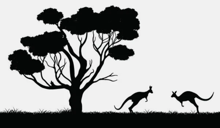 Australian landscape with kangaroos Vinyl Decal
