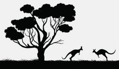 Australian landscape with kangaroos Vinyl Decal