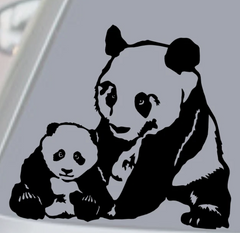 PANDA BEAR WITH BABY CUB Die Cut Vinyl Decal