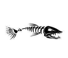 Fish Bone Car Hood Sticker Funny Engine Decoration Decal for SUV Truck Cruiser Vinyl Waterproof Accessory  Die Cut Vinyl Decal