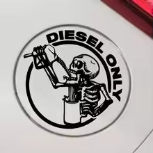 Diesel Only Skull for Car Sticker Decoration Fuel Tank Cap Roundness Outdoor Sticker External Accessories Waterproof Vinyl Decal Die Cut Vinyl Decal