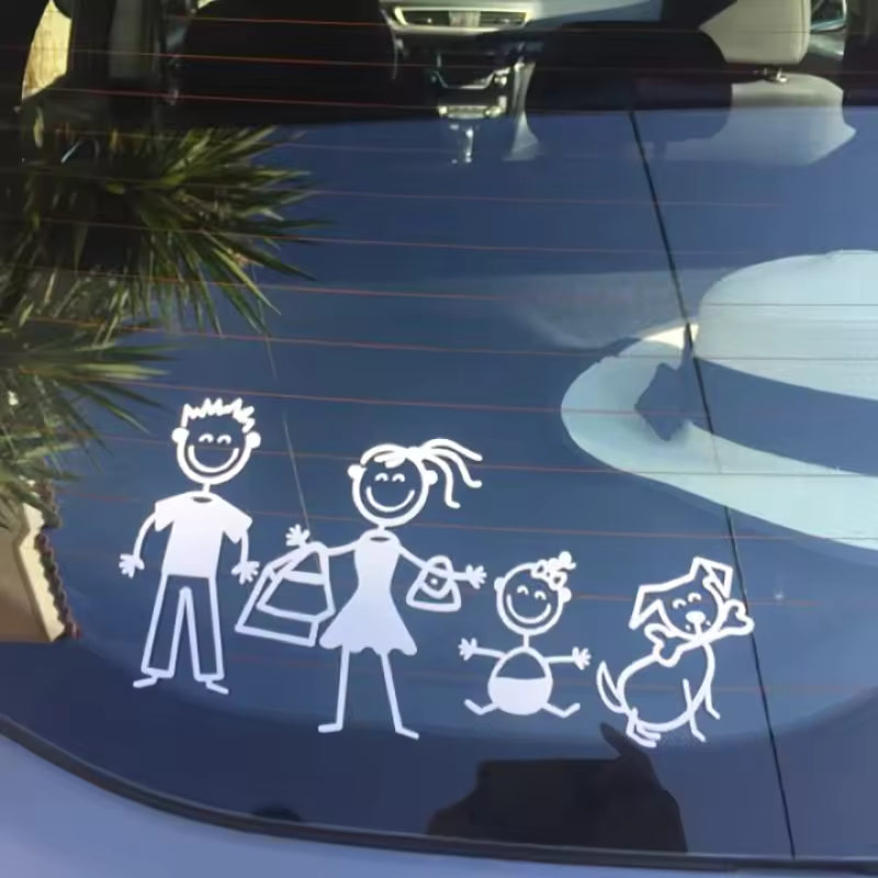 Diy Cartoon Family Car Stickers Die Cut Vinyl Decal