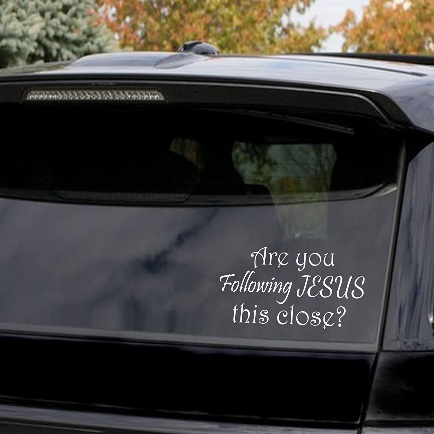 VWAQ Are You Following Jesus This Close? Funny Window Decal Car Stickers Die Cut Vinyl Decal/ Bumper For Windows, Cars, Trucks, Laptops, Etc.