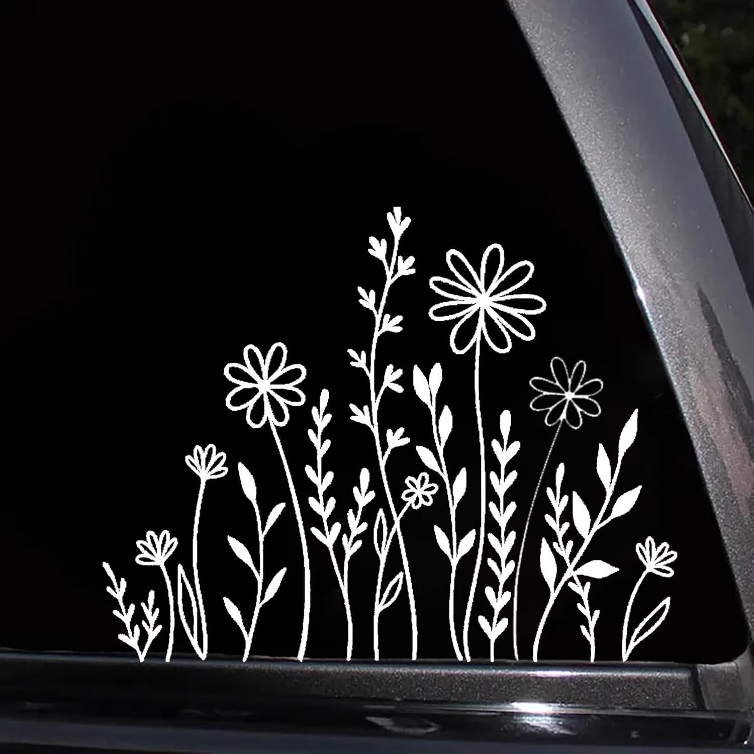 Wildflowers Boho Fun Reflective Car Vinyl Sticker, Plant Lover Gift Idea, Bumper Sticker, Car Sticker, Decorative Car Window  Die Cut Vinyl Decal/ Bumper For Windows, Cars, Trucks, Laptops, Etc.