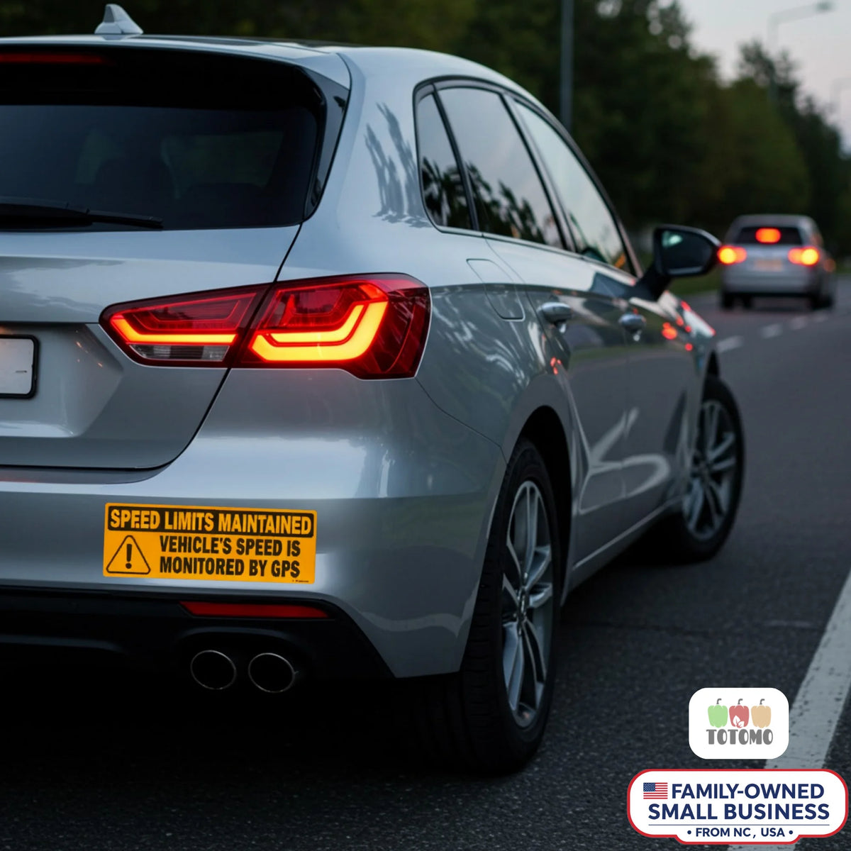 Vehicle Speed is Monitored by GPS Speed Limits are Maintained Sticker Sign, 2pk  Die Cut Vinyl Decal/ Bumper For Windows, Cars, Trucks, Laptops, Etc.