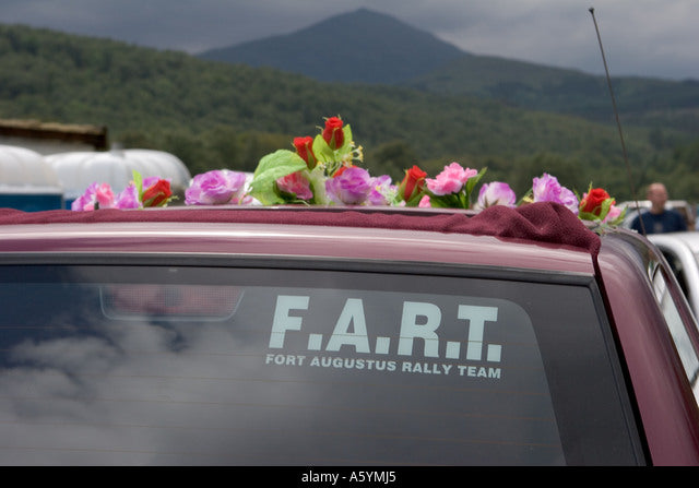 fart in Capitals F.A.R.T. the fart initials of the Fort Augustus Rally Team Die Cut Vinyl Decal