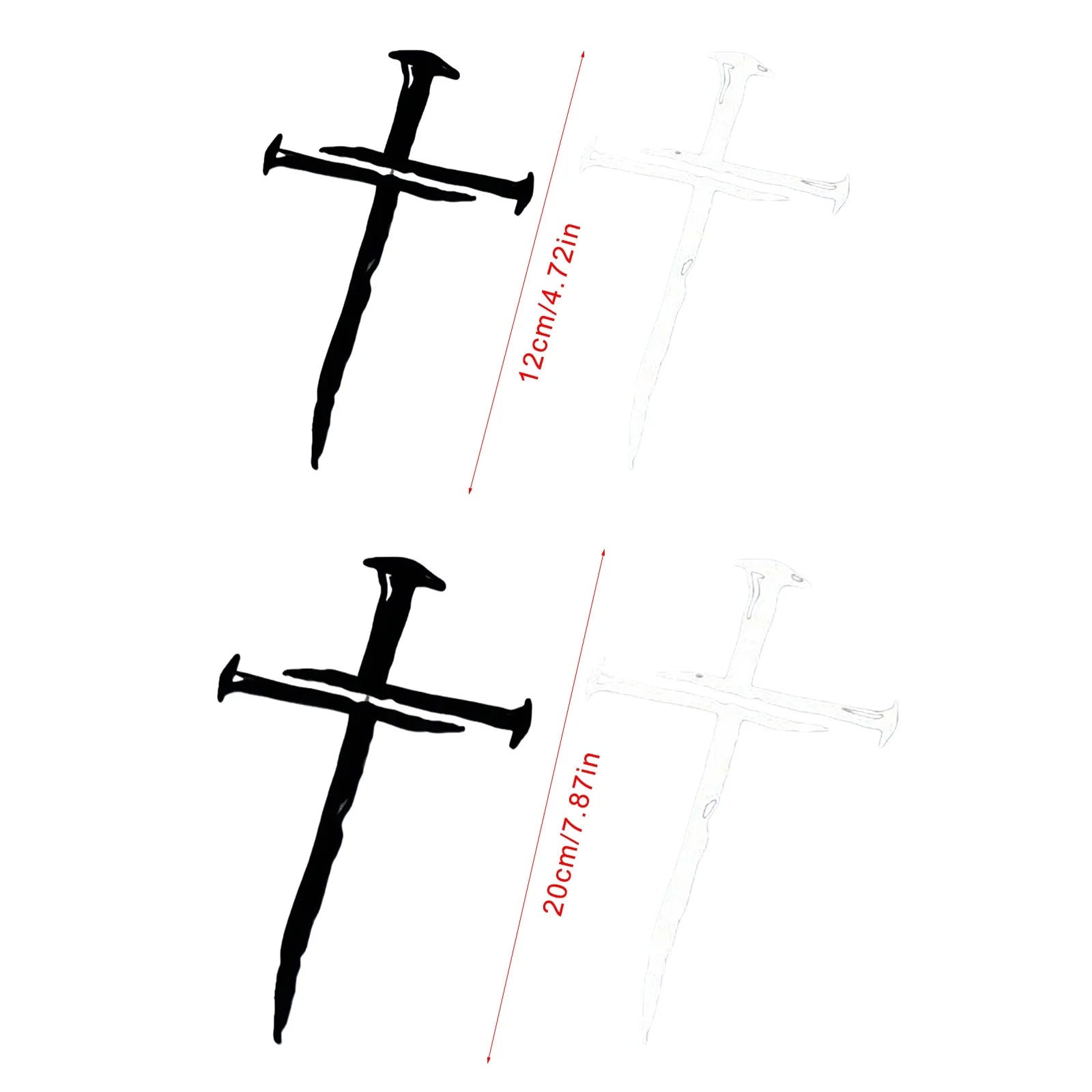 Decal Sticker Crossing Of Nails Christian Symbol Simple Styles Crossing Designs Vehicle Sticker for Car Trucks Laptops | Die Cut Vinyl Decal/ Bumper For Windows, Cars, Trucks, Laptops, Etc.