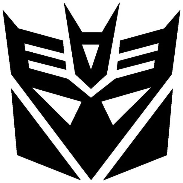 2x BLACK Transformers Decepticon Vinyl Decal Sticker Car Hood Window Laptop iPad  Die Cut Vinyl Decal/ Bumper For Windows, Cars, Trucks, Laptops, Etc.