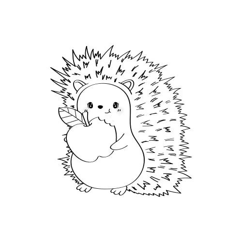 Adorable Hedgehog Coloring  Die Cut Vinyl Decal