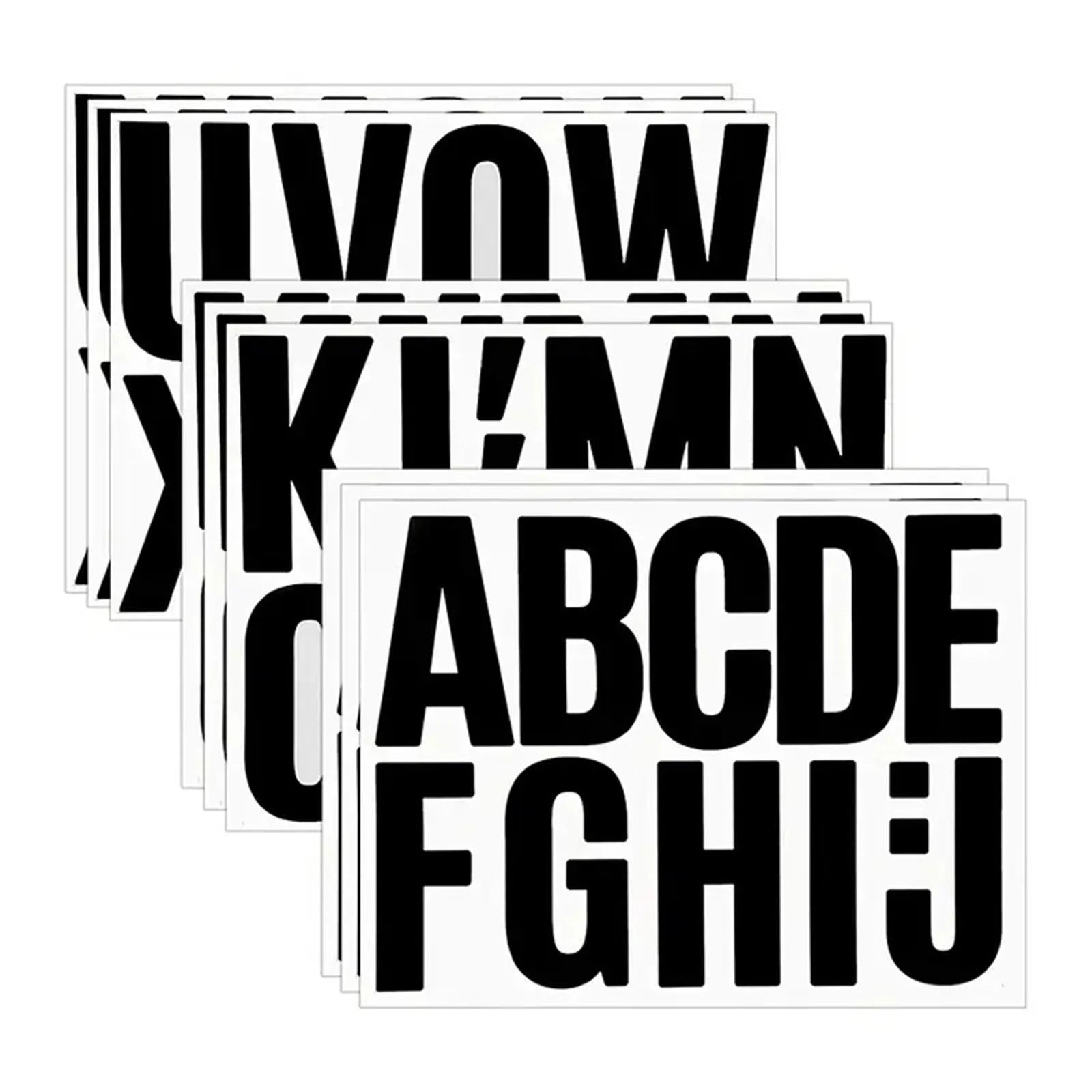 Harlier 3 PCS Waterproof 4-Inch Self-Adhesive Vinyl Stickers - 26 Letters Black Alphabet for Mailboxes | Die Cut Vinyl Decal/ Bumper For Windows, Cars, Trucks, Laptops, Etc.