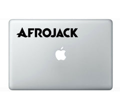 afrojack‑logo‑vinyl‑sticker applied on laptop outdoor waterproof