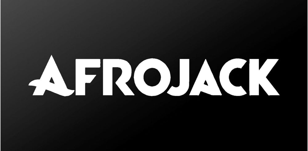 afrojack‑logo‑vinyl‑sticker white die cut decal for vehicle windows laptops