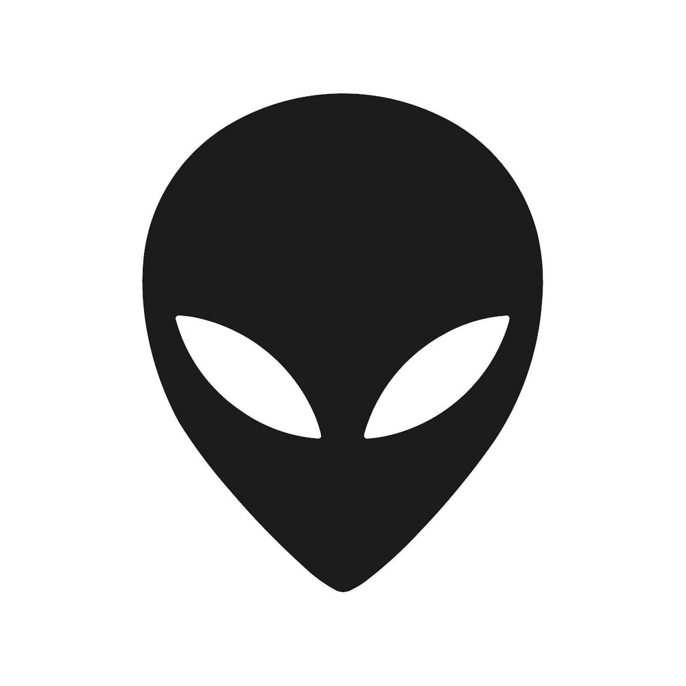 alien head outline vinyl decal black die cut sticker for cars trucks windows laptops