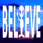 alien-believe-vinyl-decal-on-car-window-bumper