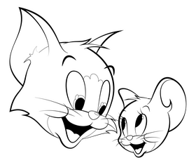 Tom and Jerry black and white clipart  Die Cut Vinyl Decal
