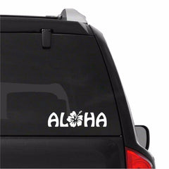aloha-hibiscus-hawaii-vinyl-decal applied on car window outdoor waterproof