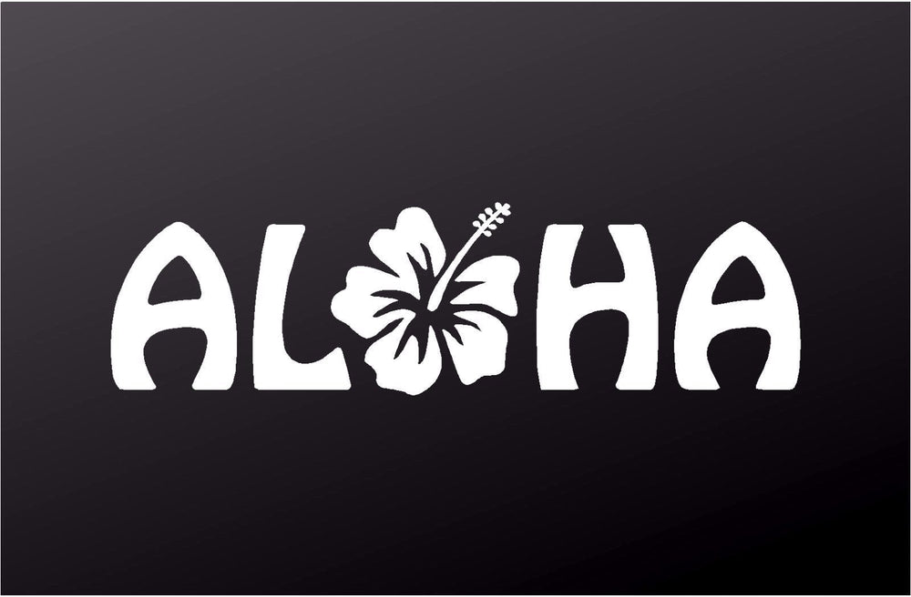 aloha-hibiscus-hawaii-vinyl-decal size options for cars trucks laptops