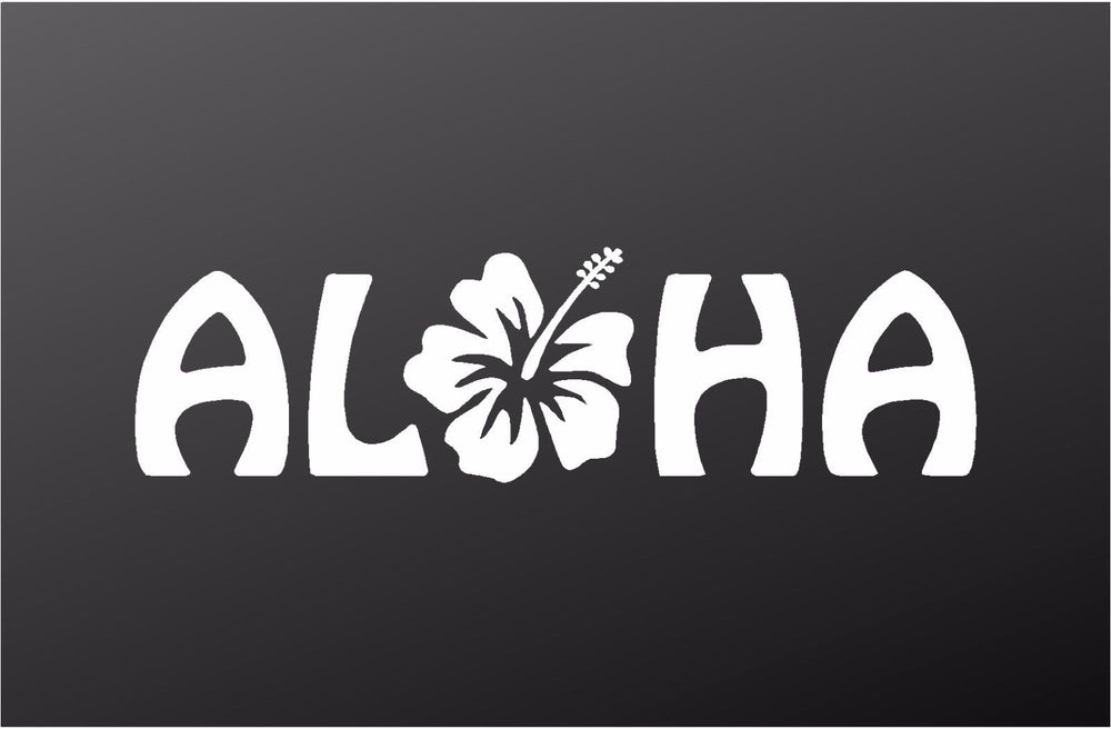 aloha-hibiscus-hawaii-vinyl-decal white waterproof for cars trucks laptops