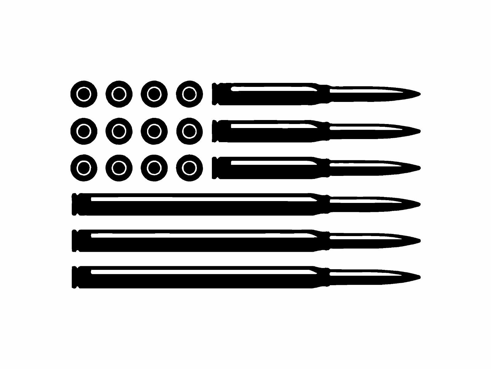 ammo-flag-second-amendment-vinyl-decal black warning patriotic for cars trucks laptops