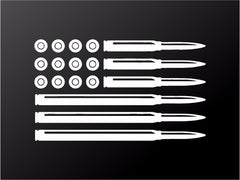 ammo-flag-second-amendment-vinyl-decal white warning patriotic for cars trucks laptops