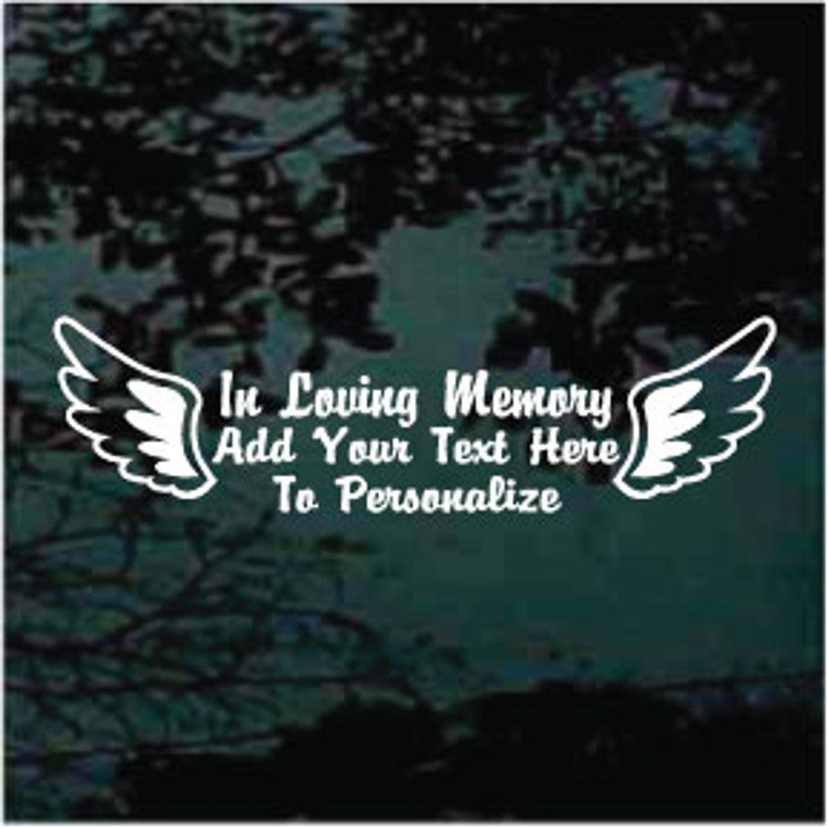 Angel Wings Memorial Vinyl Die Cut Vinyl Decal/ Bumper For Windows, Cars, Trucks, Laptops, Etc.