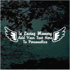 Angel Wings Memorial Vinyl Die Cut Vinyl Decal/ Bumper For Windows, Cars, Trucks, Laptops, Etc.