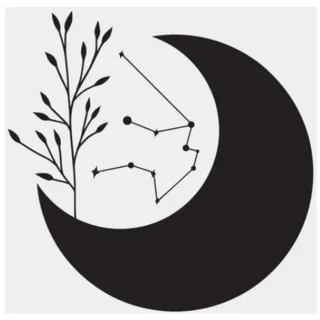 Aquarius Stars Constellation With Black Moon Sticker Die Cut Vinyl Decal