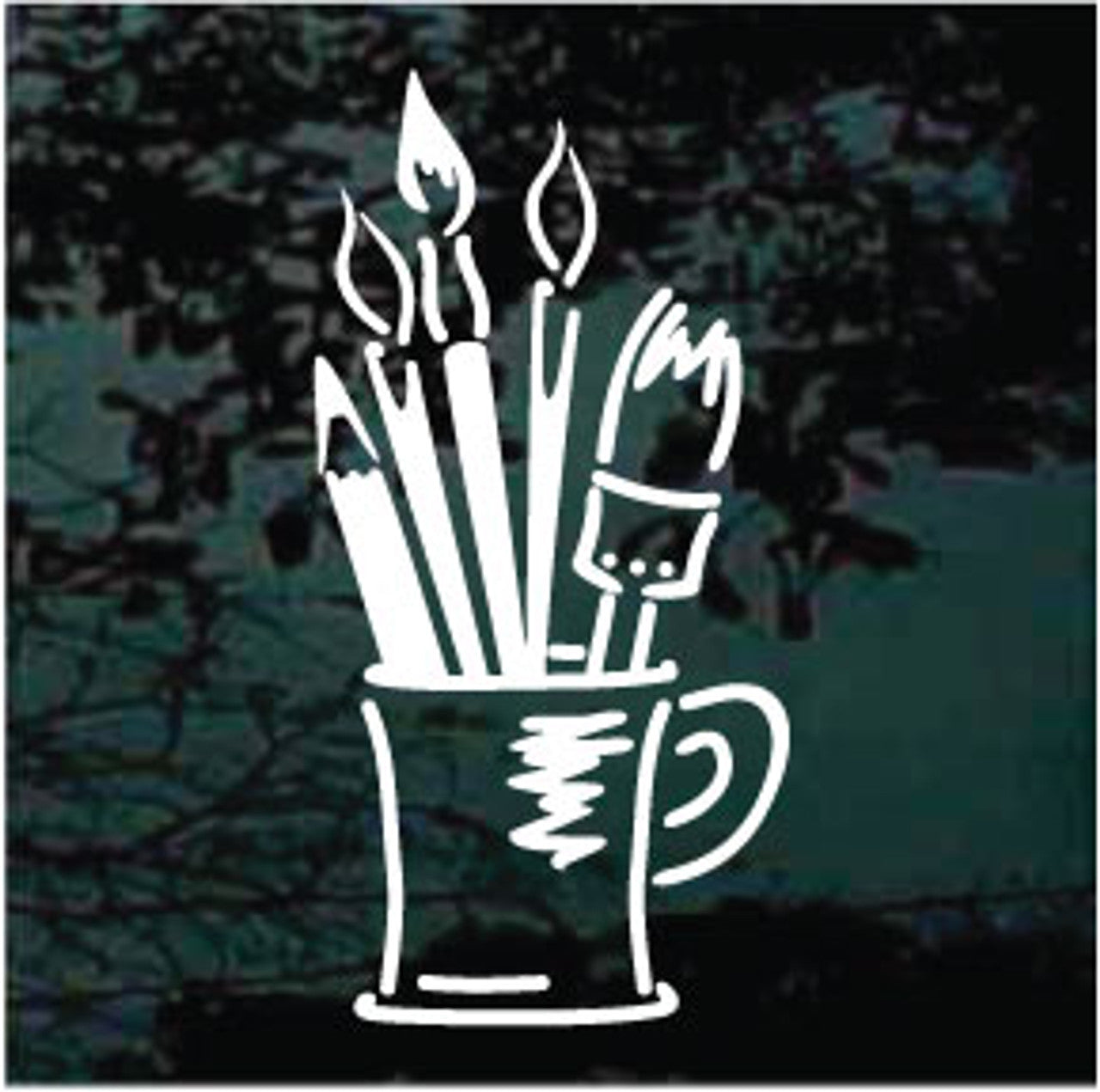 Artist Brushes 01 Vinyl Die Cut Vinyl Decal/ Bumper For Windows, Cars, Trucks, Laptops, Etc.