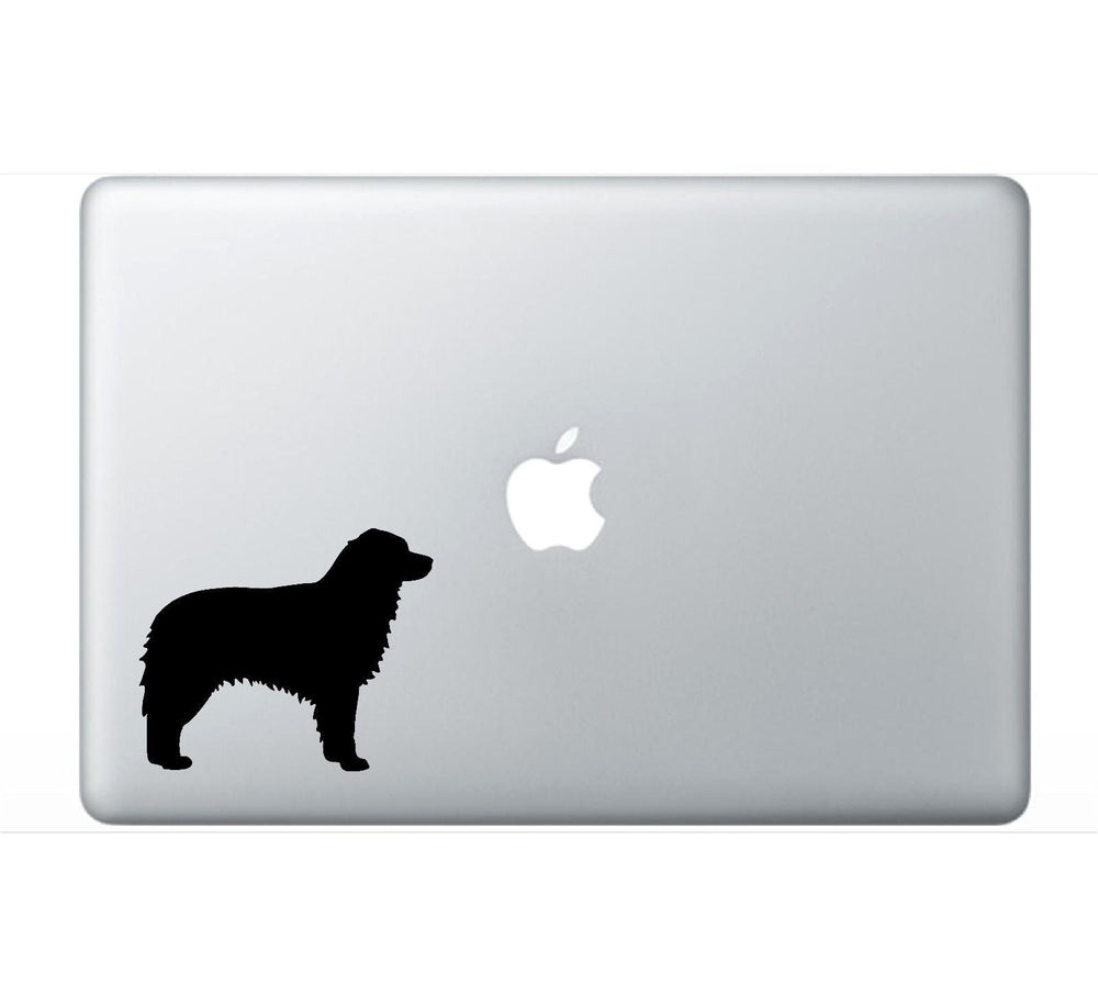 australian‑shepherd‑vinyl‑decal applied on laptop window outdoor waterproof