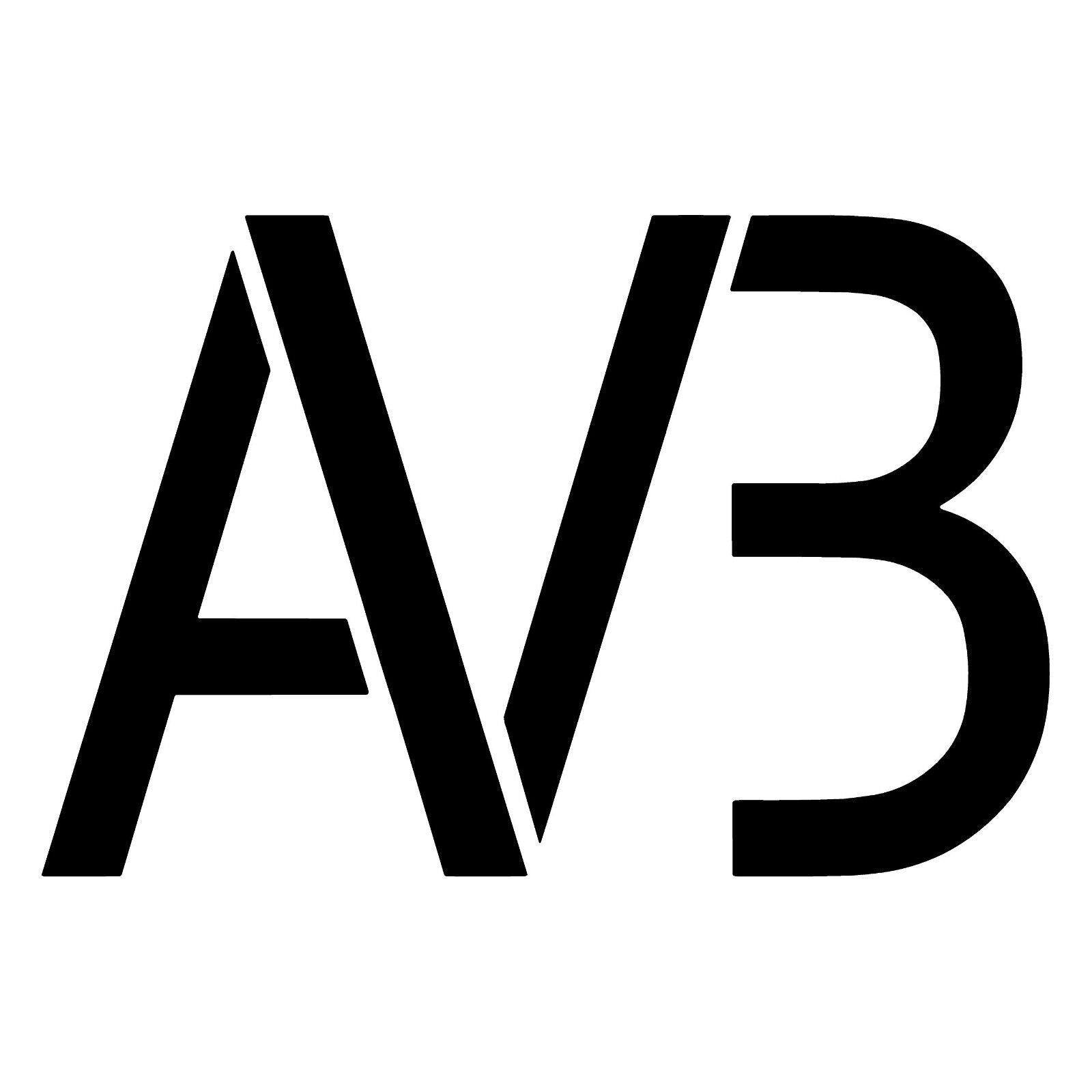 avb‑logo‑vinyl‑sticker black die cut decal for vehicle windows laptops