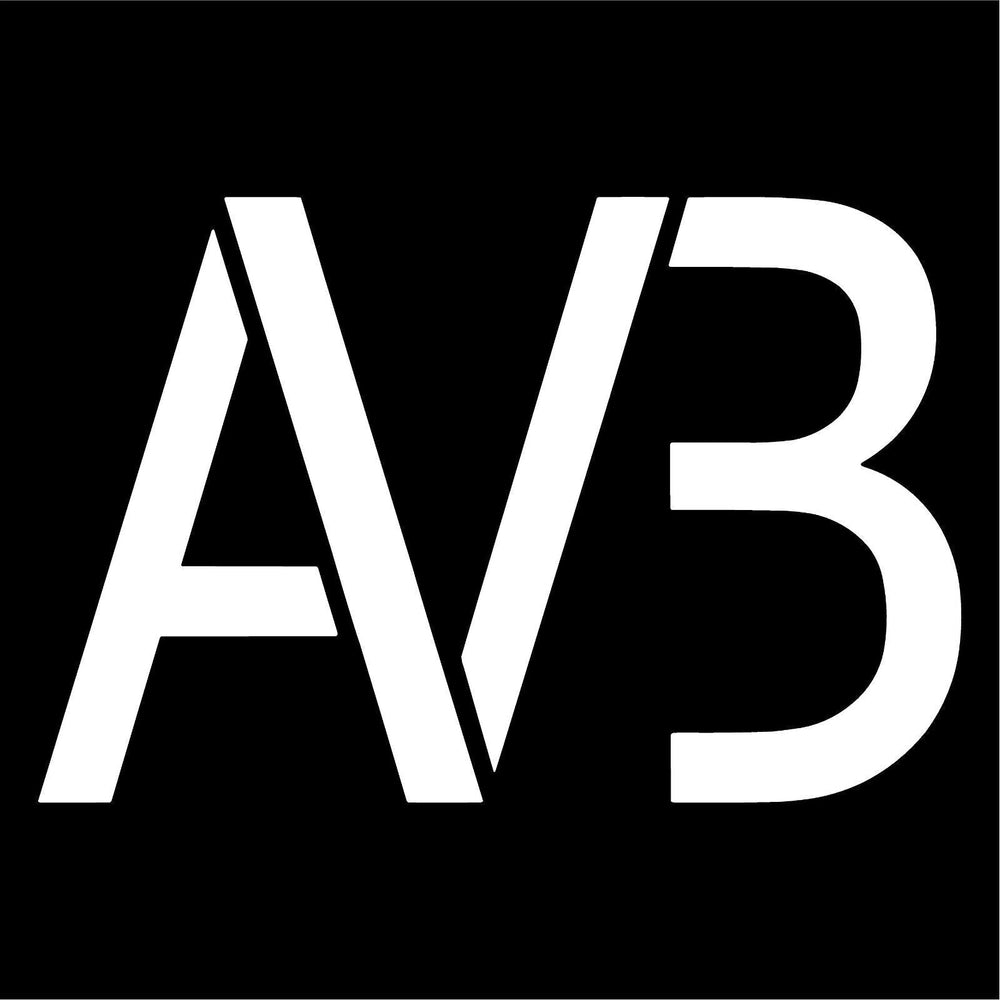 avb‑logo‑vinyl‑sticker white  die cut decal for vehicle windows laptops