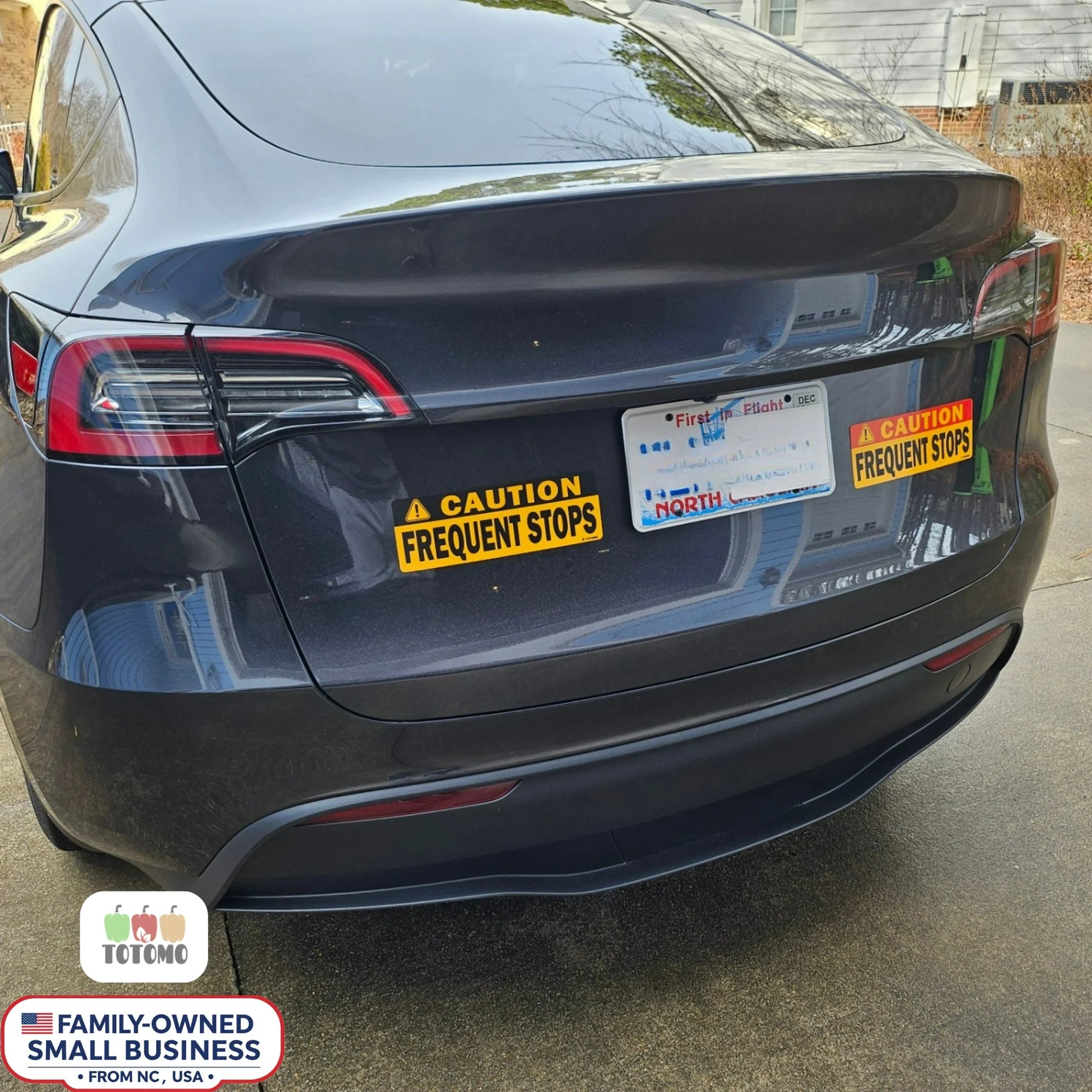 TOTOMO Caution This Vehicle Makes Frequent Stops Sticker   Die Cut Vinyl Decal/ Bumper For Windows, Cars, Trucks, Laptops, Etc.