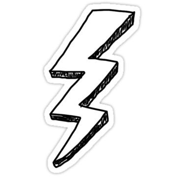 the lightning bolt sticker is drawn in black  Die Cut Vinyl Decal