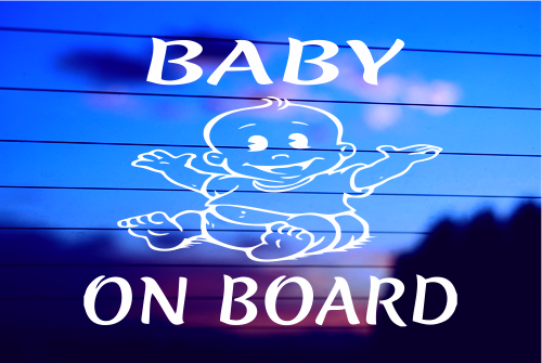 Baby on Board vinyl die cut decal for cars trucks laptops windows
