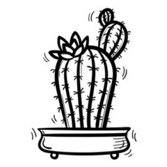 Cactus Illustration Sticker Die Cut Vinyl Decal
