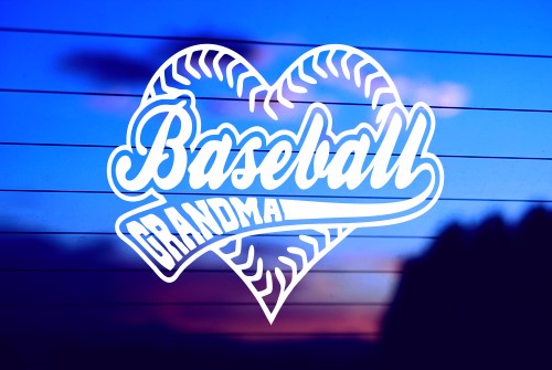 Baseball Grandma vinyl die cut decal for cars trucks laptops windows
