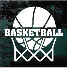 Basketball In Goal Cut Out Decals | Die Cut Vinyl Decal