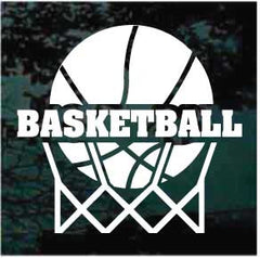 Basketball In Goal Cut Out Decals | Die Cut Vinyl Decal