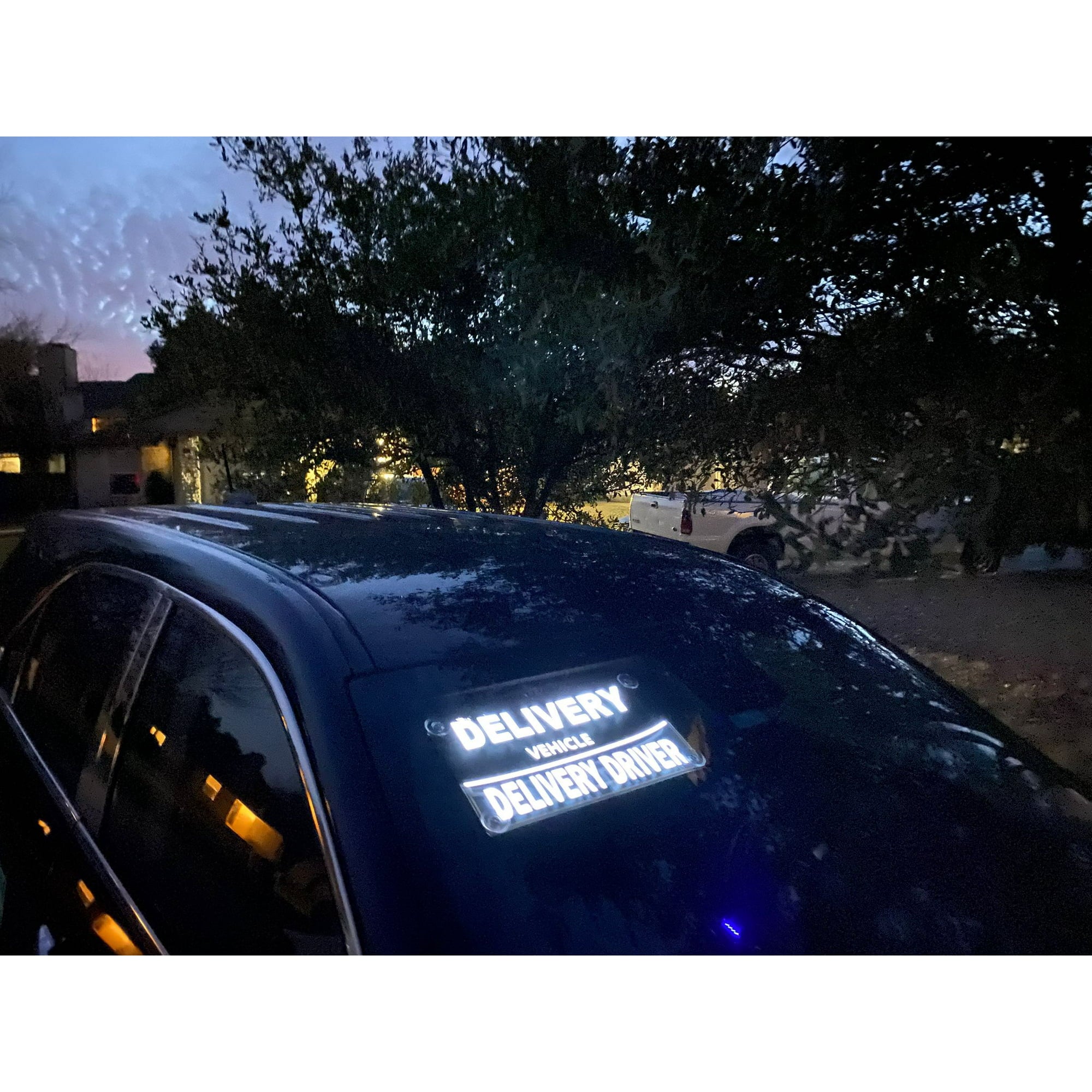 EEDE Delivery Driver car Sign, 14"x7.5", Night Visibility,Vehicle Sticker  Die Cut Vinyl Decal/ Bumper For Windows, Cars, Trucks, Laptops, Etc.