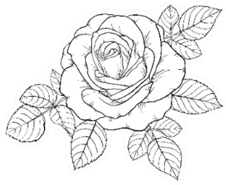 Rose And Leaves Sticker Die Cut Vinyl Decal