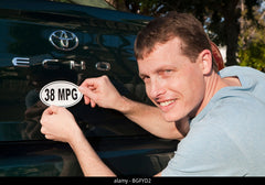 38 miles per gallon fuel Die Cut Vinyl Decal