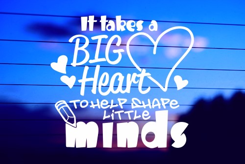 big heart teacher vinyl decal