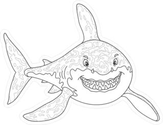 Cartoon Shark Sticker Die Cut Vinyl Decal