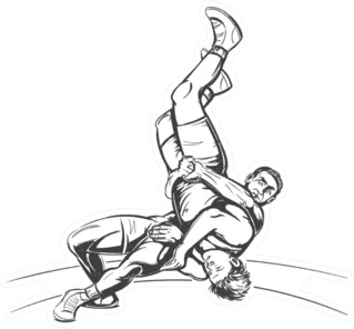 Freestyle Wrestling Hand Drawn Sticker Die Cut Vinyl Decal