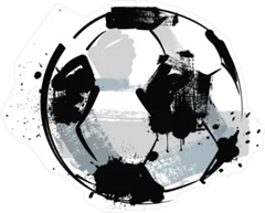 Grunge Soccer Ball Sticker Die Cut Vinyl Decal