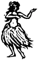 Illustration Of Dancing Hula Girl Sticker Die Cut Vinyl Decal