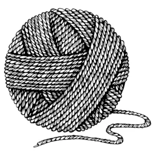 Black And White Knitting Ball Of Yarn Sticker Die Cut Vinyl Decal