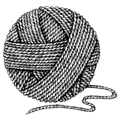 Black And White Knitting Ball Of Yarn Sticker Die Cut Vinyl Decal