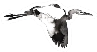 Monochrome Painting Crane Bird Sticker Die Cut Vinyl Decal